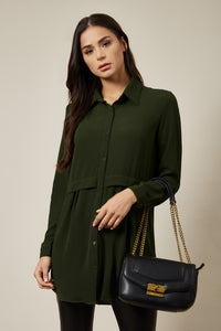 Long Sleeves Oversized Shirt In Khaki