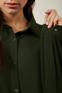 Long Sleeves Oversized Shirt In Khaki