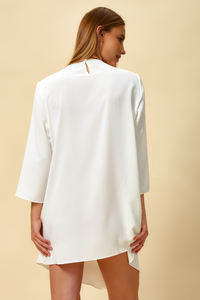 3/4 Sleeve Relaxed Layered Top in White