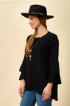 Oversized Black Top with Long Sleeves