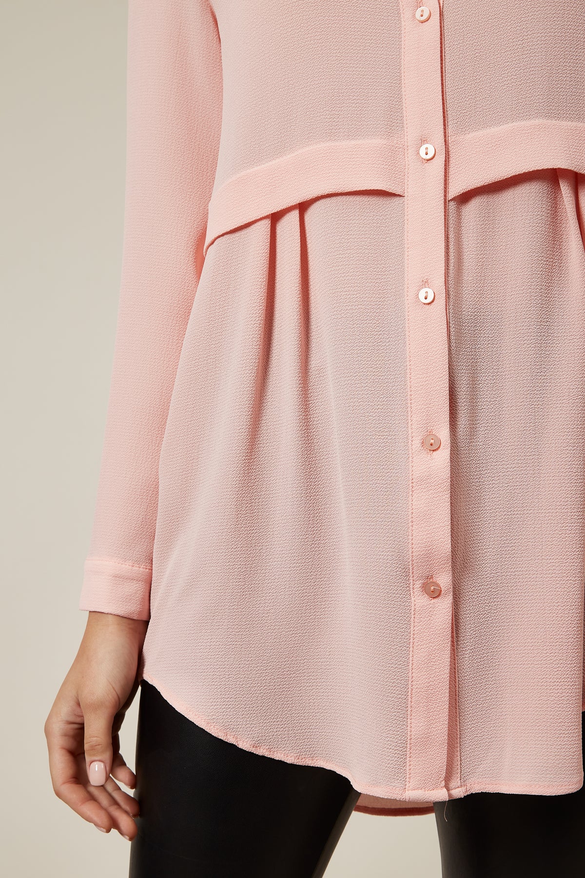 Long Sleeves Oversized Shirt In Pink