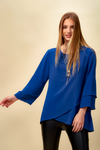 Oversized Asymmetric Layered Top in Blue