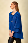 Oversized Asymmetric Layered Top in Blue