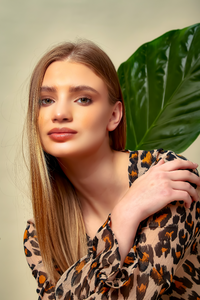 Long Sleeve Leopard Printed Oversize Top