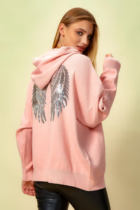 Oversized Hoodie with Detailed Back in Pink