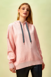 Oversized Hoodie with Detailed Back in Pink