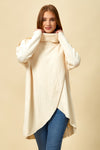 Oversized Turtle Neck Jumper in Cream