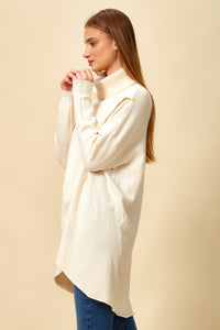 Oversized Turtle Neck Jumper in Cream