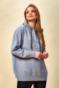 Oversized Hoodie with Detailed Back in Grey