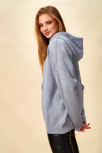 Oversized Hoodie with Detailed Back in Grey