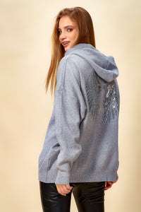 Oversized Hoodie with Detailed Back in Grey