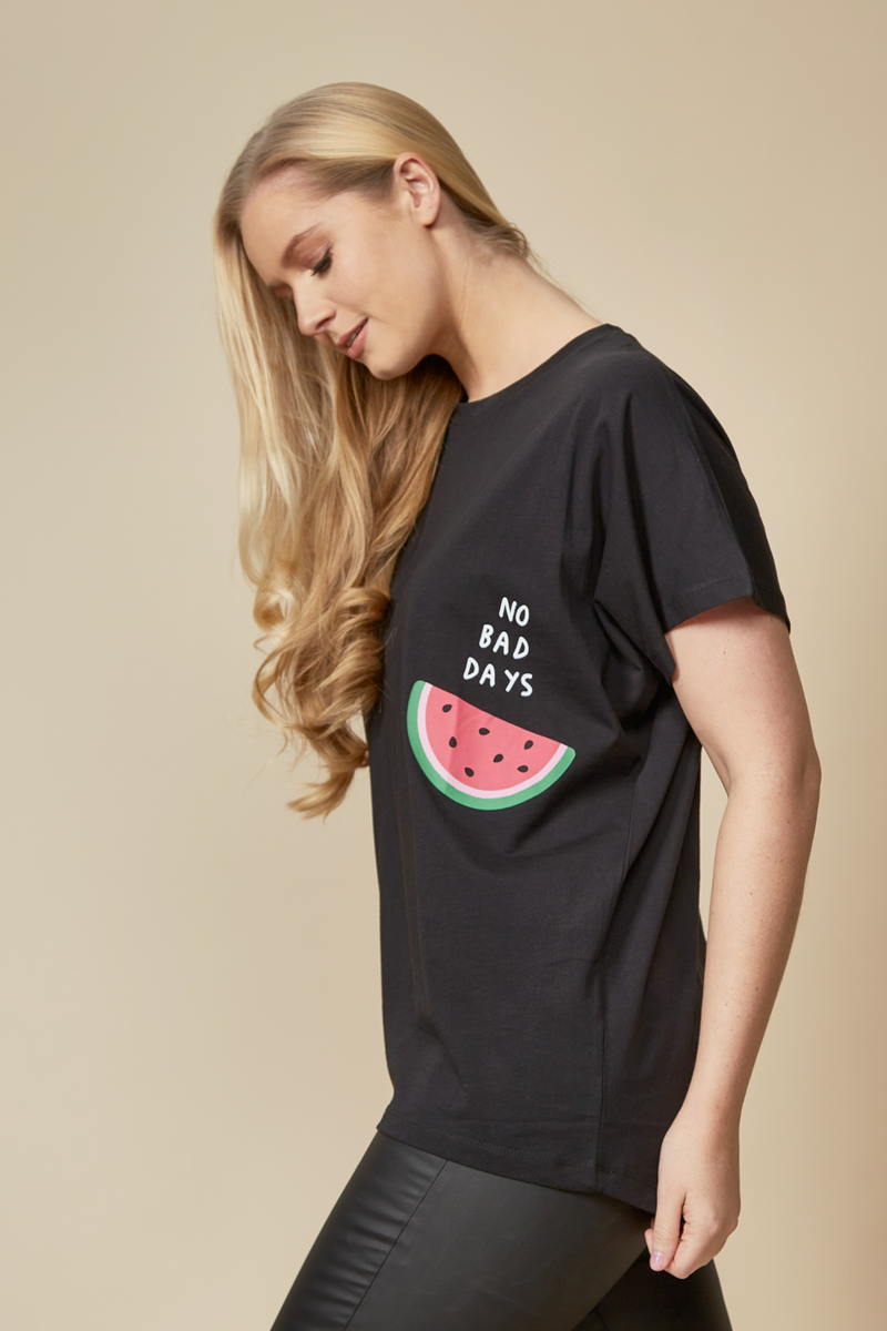 Oversized Watermelon T-Shirt in Black