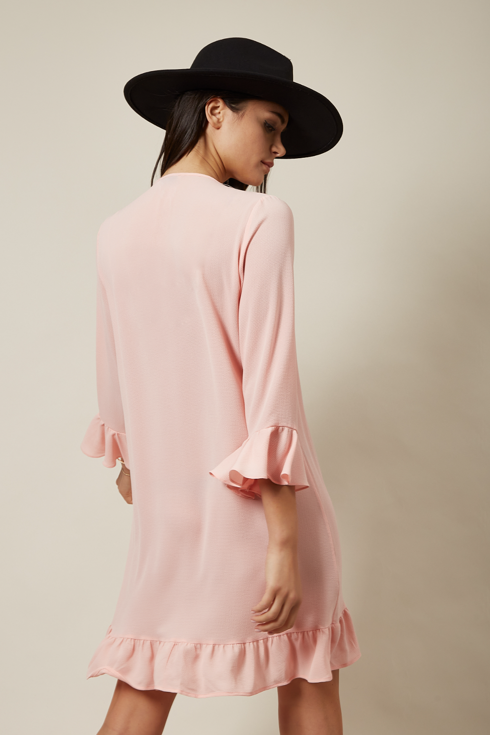 Oversized Frilled Dress in Pink