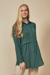 Long Sleeves Oversized Shirt in Green