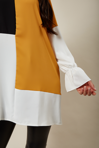 Oversized Colour Block Top In Black And Yellow