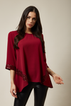 Oversized Sequin Detail Top In Red