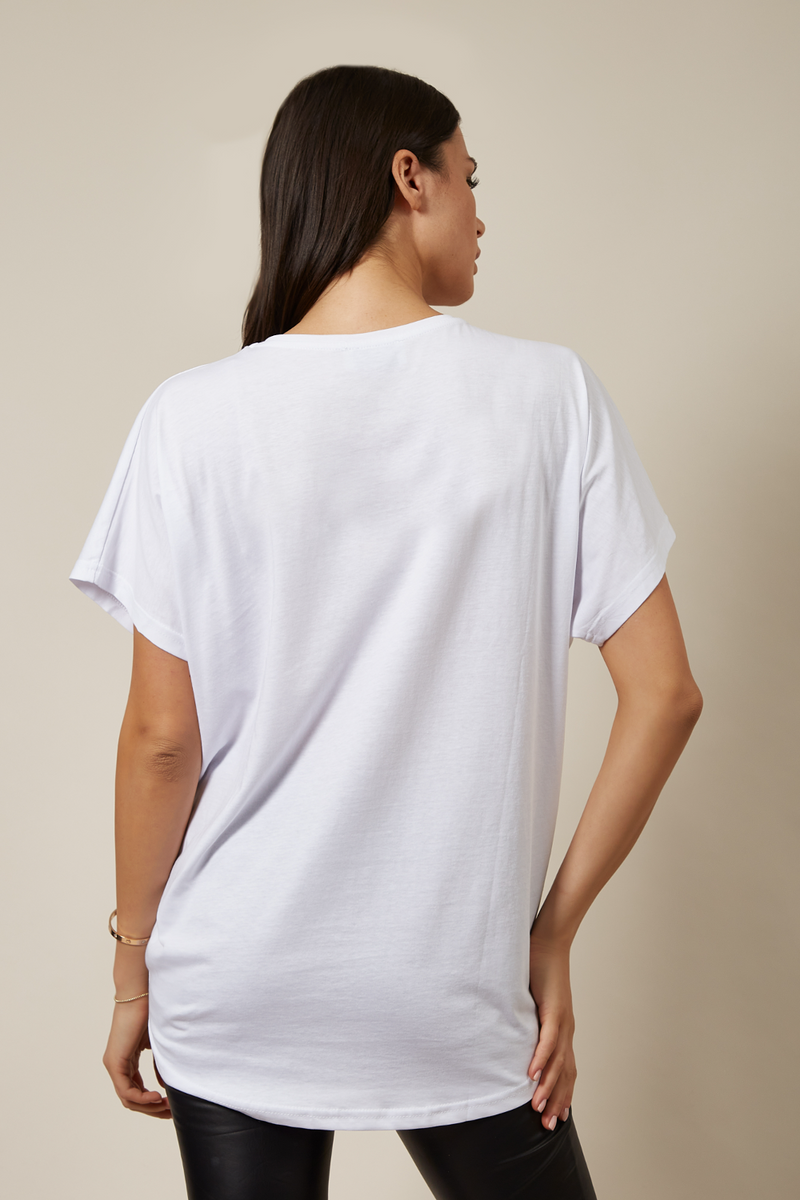 Sequin Star T-Shirt White