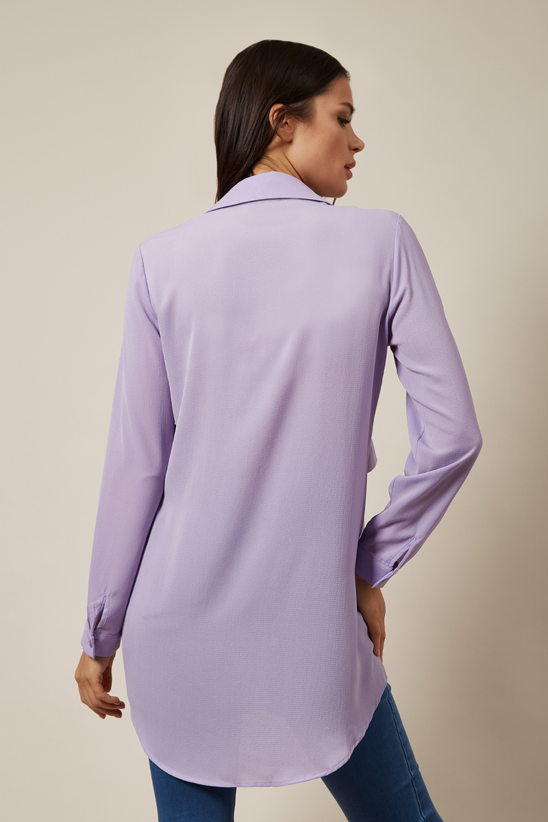 Long Sleeves Oversized Shirt In Lilac