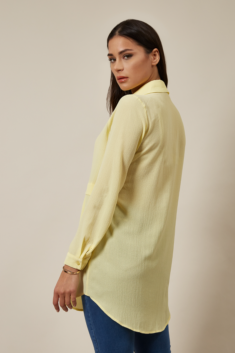Long Sleeves Oversized Shirt In Yellow