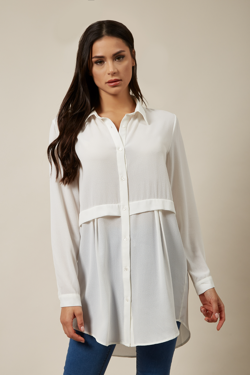 Long Sleeves Oversized Shirt In White