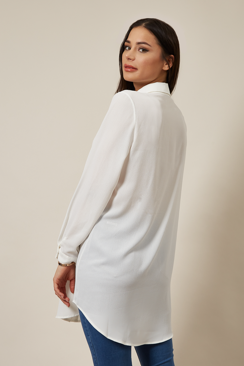 Long Sleeves Oversized Shirt In White