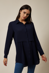 Long Sleeves Oversized Shirt In Navy