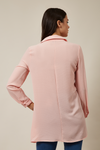Oversized Long Sleeve Relaxed Pleated Fit Shirt In Pink