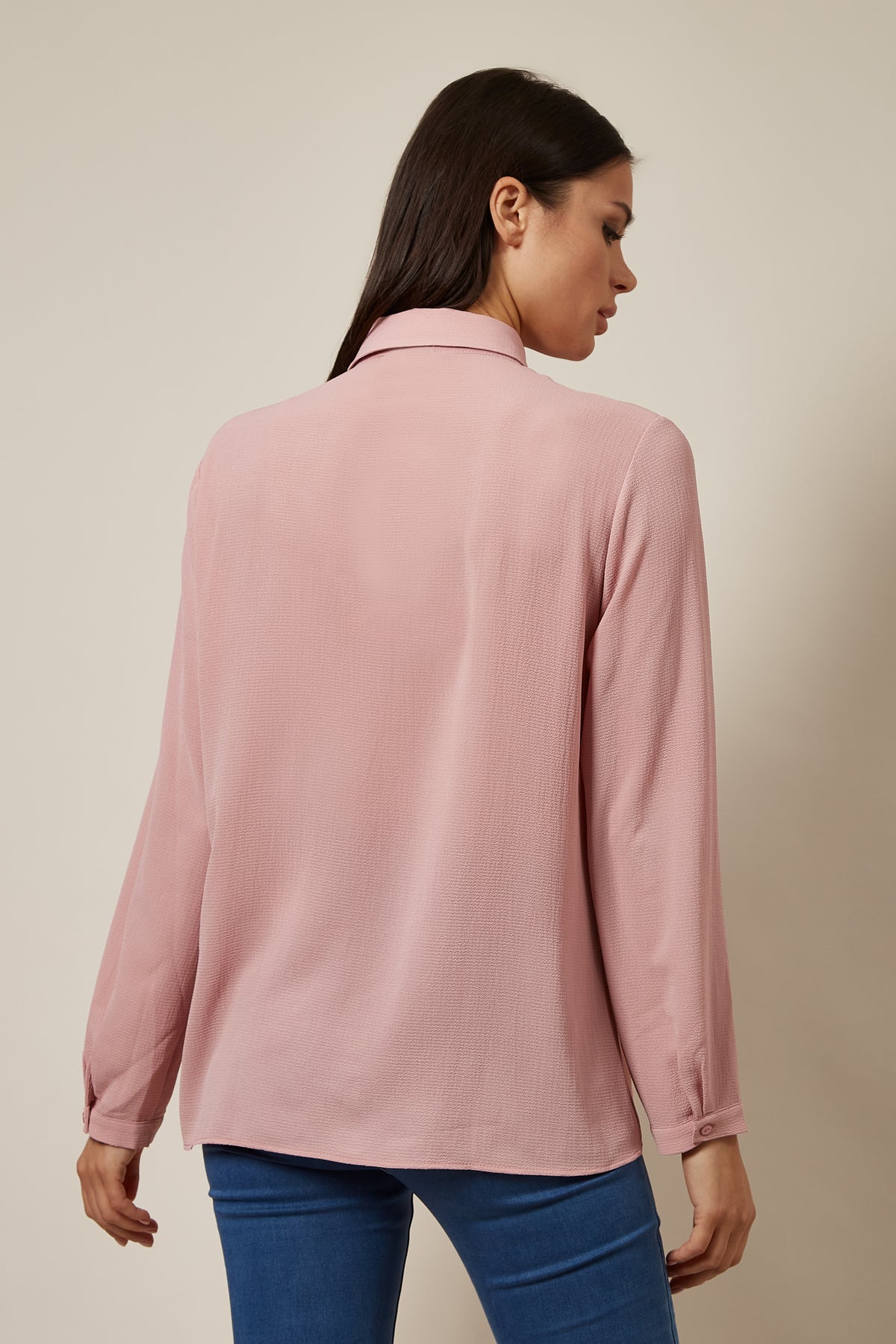 Tie Neck Oversized Top In Pink