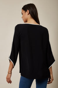 Oversized Top with Details in Black