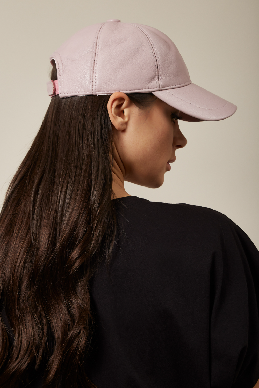 Hoxton Gal Real Leather Cap in Pink