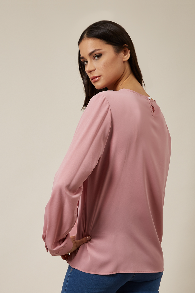 Oversized Top Ruffle Front Details In Pink