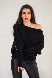 Black Knitted Relaxed Fit Jumper