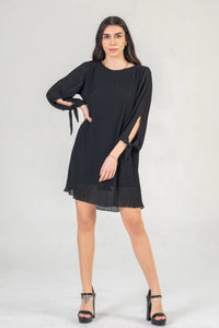 Black Plisse Mini Dress