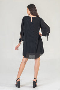 Black Plisse Mini Dress