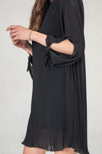 Black Plisse Mini Dress