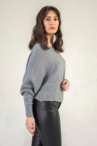 Grey Knitted Relaxed Fit Jumper