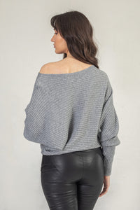 Grey Knitted Relaxed Fit Jumper