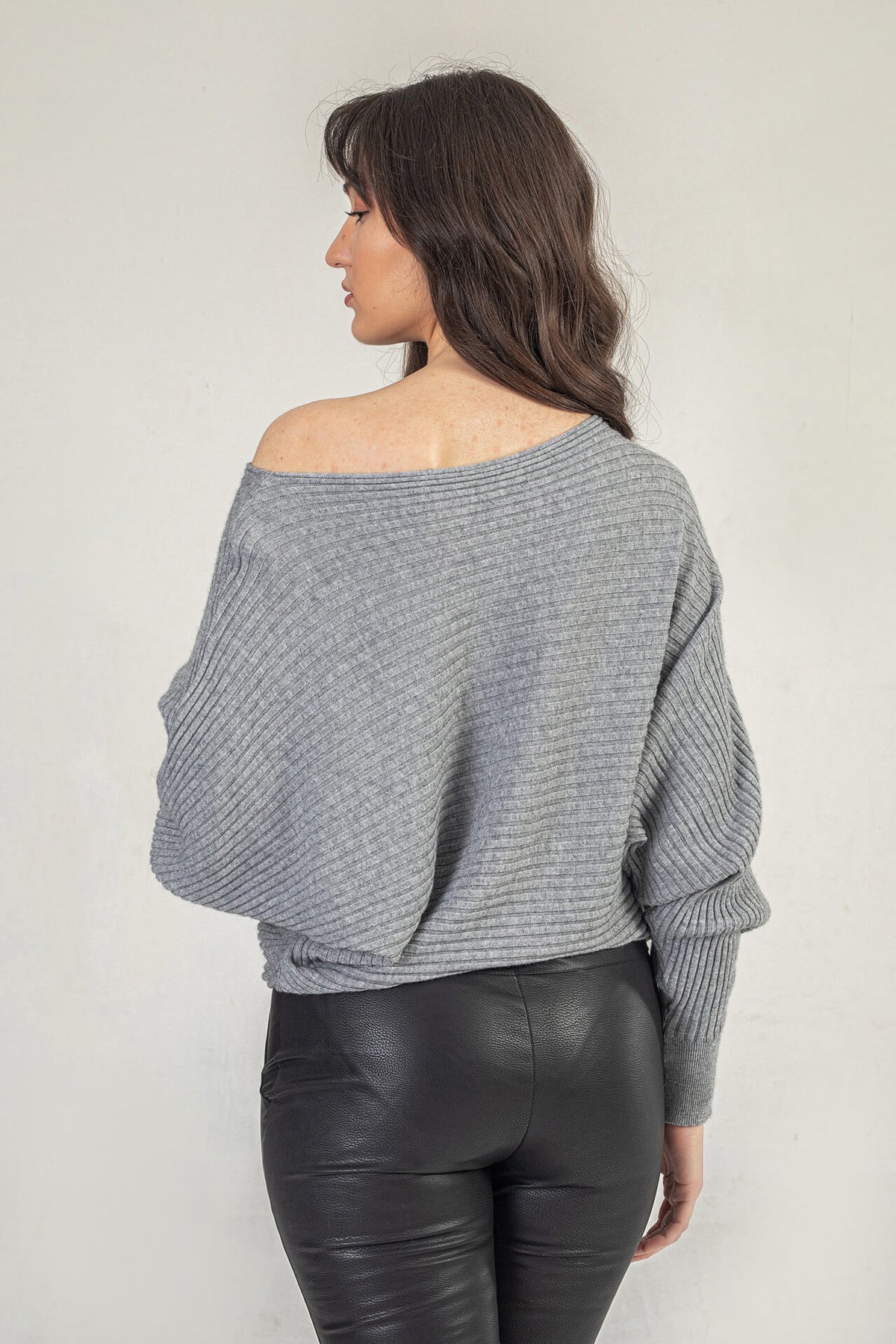 Grey Knitted Relaxed Fit Jumper