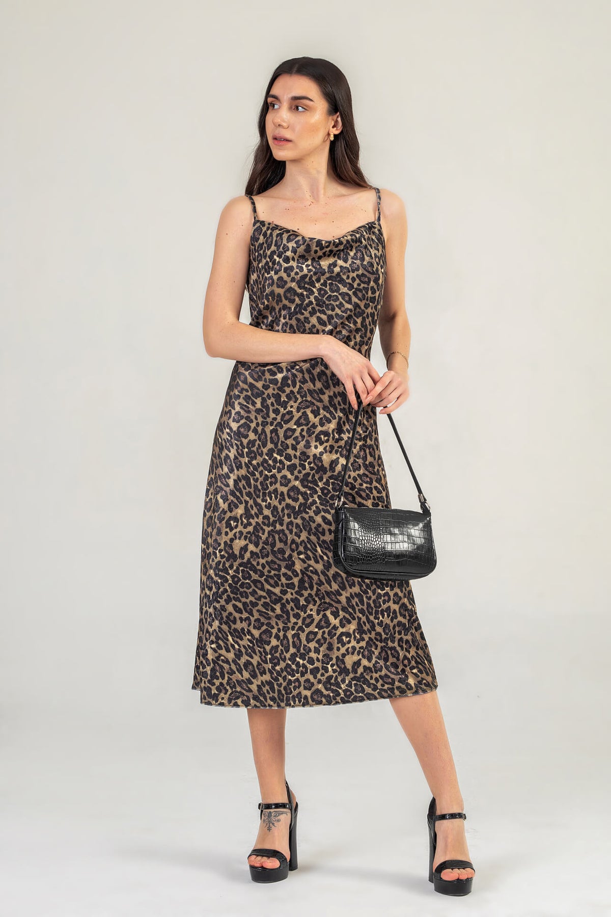 Leopard Print velvet cami dress