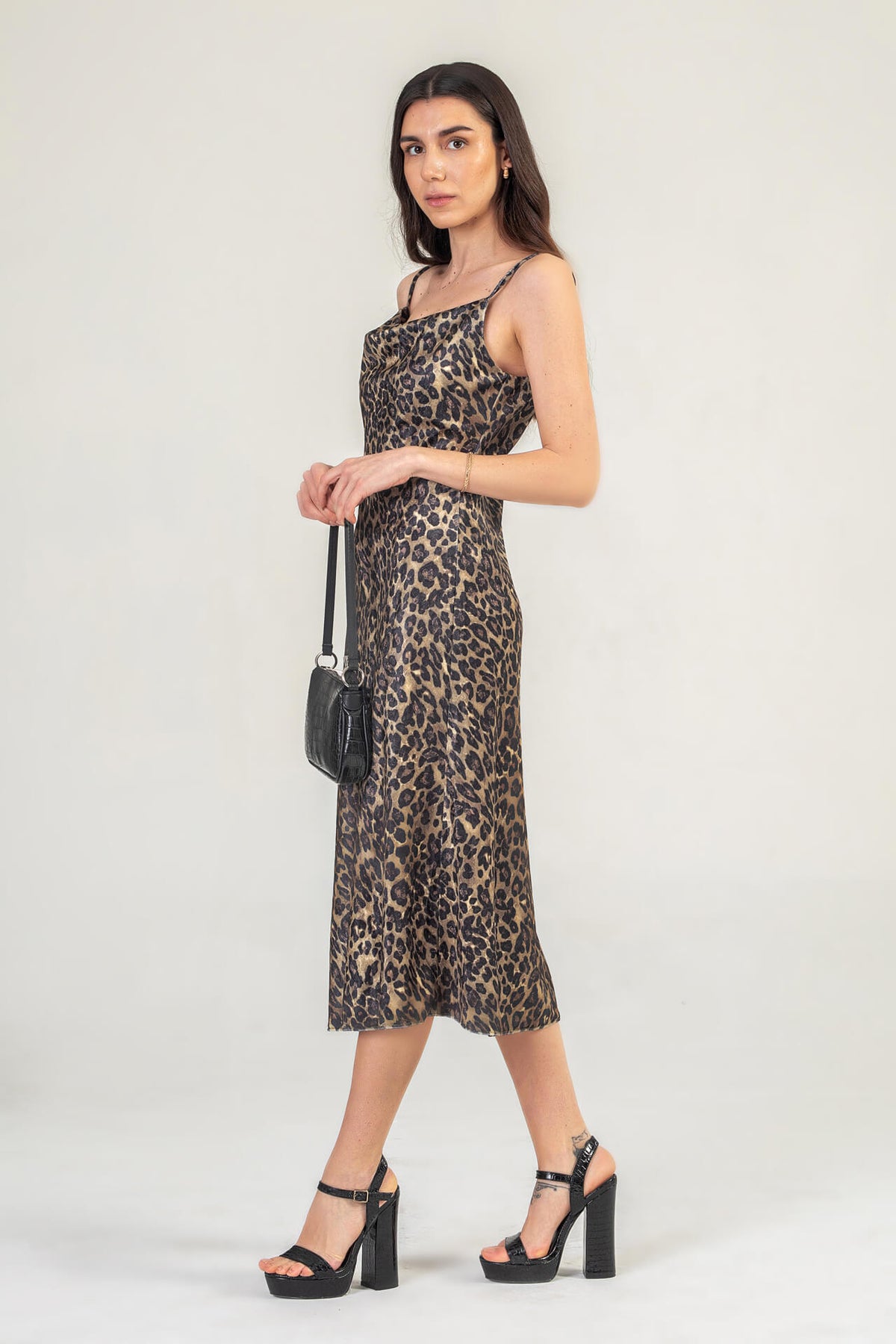 Leopard Print velvet cami dress
