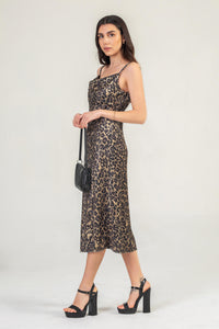 Leopard Print velvet cami dress