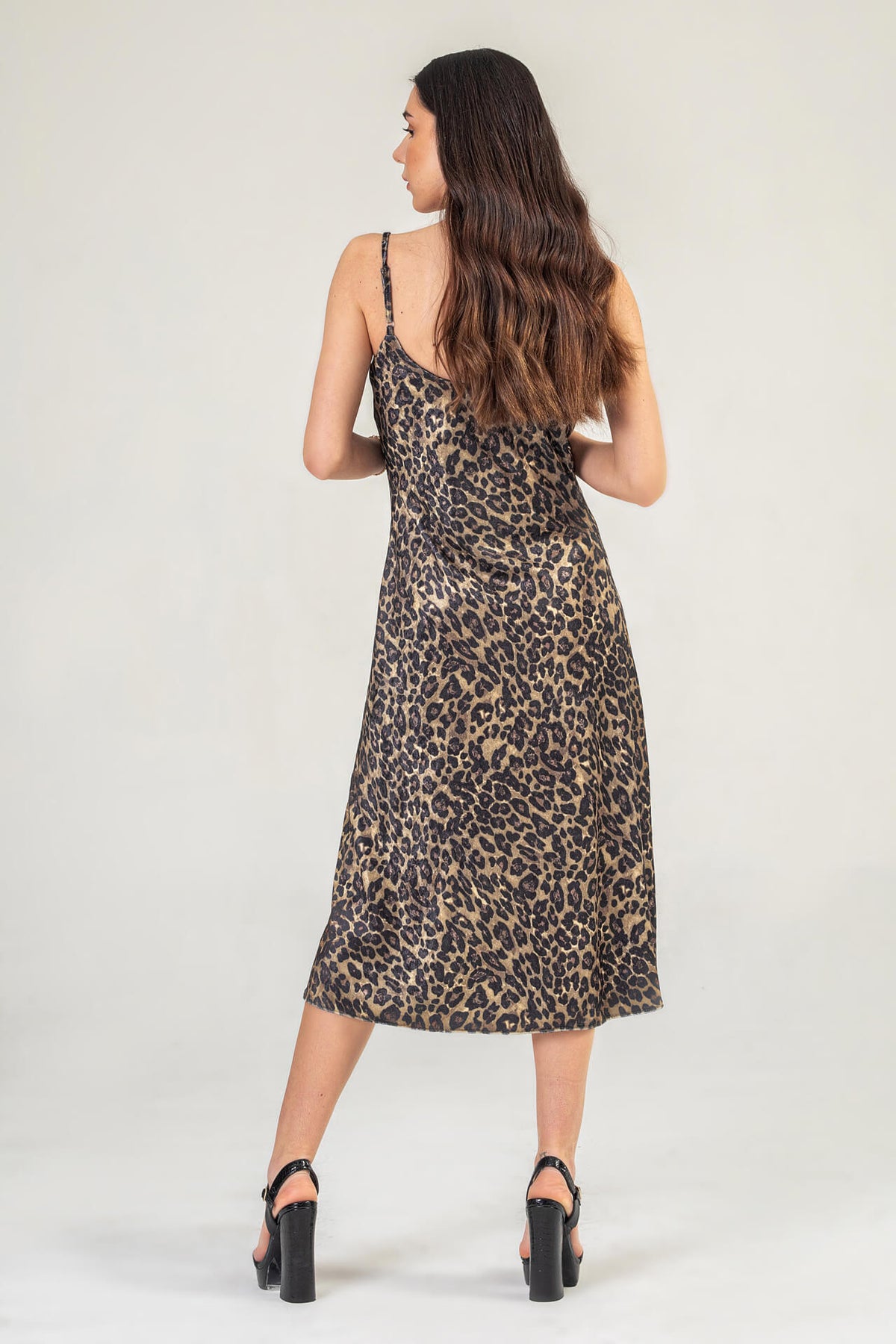 Leopard Print velvet cami dress