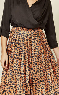 Leopard Print Velvet Skirt