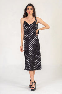 Polka Dot Cami Dress in Black
