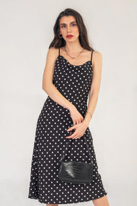 Polka Dot Cami Dress in Black