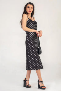 Polka Dot Cami Dress in Black