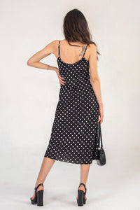 Polka Dot Cami Dress in Black