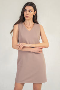 Sleeveless Shift Dress In Rose Gold