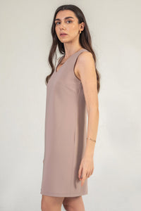 Sleeveless Shift Dress In Rose Gold