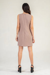 Sleeveless Shift Dress In Rose Gold